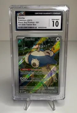 CGC 10 Snorlax 051 Pokemon 151 Holo Black Star Promo Scarlet Violet 151 ETB - Image 1
