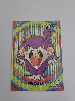 2000 Topps Pokemon TV Rattata #19 Stick-Ons Sticker 9 of 10 Blue Logo - Image 1