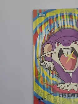 2000 Topps Pokemon TV Rattata #19 Stick-Ons Sticker 9 of 10 Blue Logo - Image 3