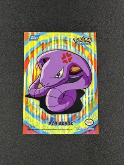 2000 Topps Pokemon Stick On #4 24 Arbok Series 2 Chase TV Animation Sticker - Image 1