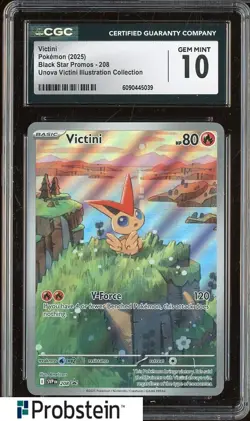 #4 2025 Pokemon BSP Unova Victini Illustration Collection #208 Victini CGC 10 - Image 1
