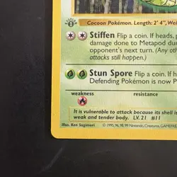 Pokemon Vintage Grey 3d Stamp 1st Edition Metapod 054/102 Base Set Shadowless 99 - Image 5