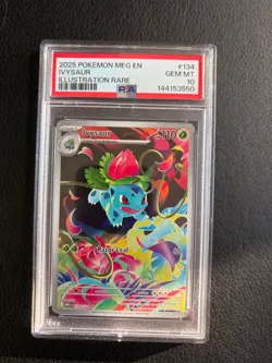 2025 Pokemon Mega Evolution Base #134 Illustration Rare Ivysaur PSA 10 Gem Mint - Image 1
