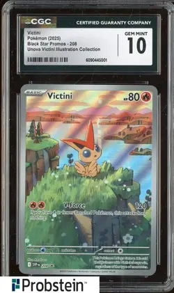 #2 2025 Pokemon BSP Unova Victini Illustration Collection #208 Victini CGC 10 - Image 1