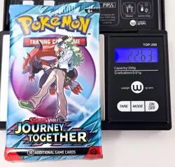 Pokemon TCG JOURNEY TOGETHER BOOSTER PACK LOT OF 5 Factory Sealed Heavy Weighed - Image 3