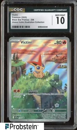 #1 2025 Pokemon BSP Unova Victini Illustration Collection #208 Victini CGC 10 - Image 1