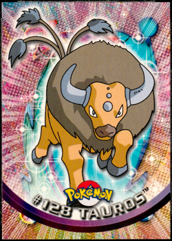 2000 Topps Pokemon TV Animation Edition Series 3 Non Holo #128 Tauros - Image 1