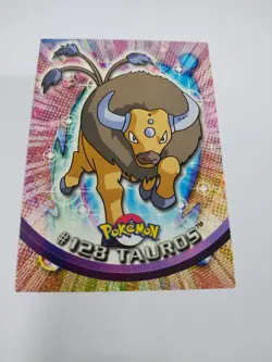 MINT 2000 Topps Pokemon TV Animation Edition Series 3 Non Holo #128 Tauros - Image 1