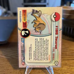 2000 Topps Pokemon TV Animation Edition Series 3 Non Holo #128 Tauros Blue Label - Image 2