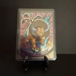 Pokemon Topps TV Animation Series 3 (Blue Logo) #128 Tauros Silver Holo - Image 2