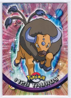 2000 Topps Pokemon TV Animation Edition Series 3 Non Holo #128 Tauros - Image 1