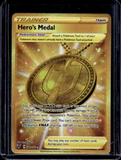 2020 Pokemon SWSH Vivid Voltage Hero's Medal #201/185 - Image 1