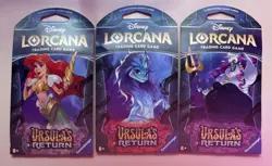 3 Disney Lorcana Ursula,s Return Sleeved Booster Packs sealed - Image 1
