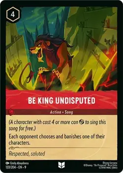 4x Be King Undisputed - 133/204 - Uncommon NM-Mint Disney Lorcana: Fabled Lorcan - Image 1