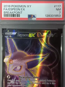 Espeon EX 2016 XY BREAKPOINT #117 FULL ART PSA 7 - Image 2