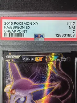 Espeon EX 2016 XY BREAKPOINT #117 FULL ART PSA 7 - Image 3