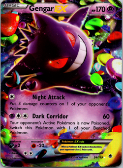 Pokemon Gengar EX 34/119 XY - Phantom Forces Full Art Ultra Rare 170 HP/DMG EX - Image 1