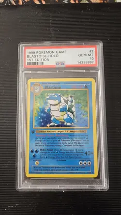 1999 Pokemon PSA 10 Blastoise Holo Base Set Gem Mint #2 Low POP Grail Card - Image 1