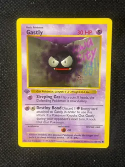 Pokemon Card: 1st Edition GASTLY Base Common (NM) - Image 1