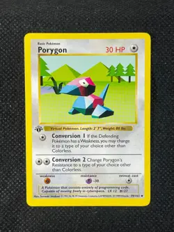 Pokemon Card: 1st Edition PORYGON Base Uncommon (EX) - Image 1