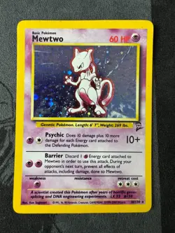 Mewtwo 10/130 Holo Rare - Base Set 2 - WOTC 2000 Pokemon Card - LP - Image 4