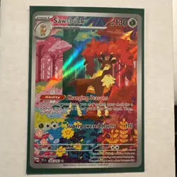 Pokemon Card - Sawsbuck Temporal Forces 166/162 Illustration Rare - Image 1