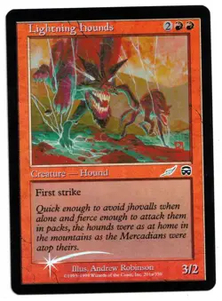 Magic the Gathering Lightning Hound FOIL 201a/350 Mercadian Masques Promo! EX - Image 1