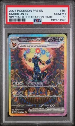2025 Pokemon Prismatic Evolutions Umbreon ex #161 SIR PSA 10 - Image 1