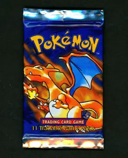 1999 Pokemon SEALED Base Set SHADOWLESS Long Crimp UNOPENED PACK WotC CHARIZARD - Image 1