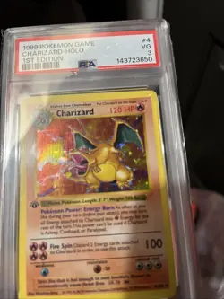 1999 POKEMON BASE SET 1ST EDITION #4 CHARIZARD-HOLO PSA 3 - Image 1