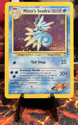 Pokemon - Misty's Seadra - 9/132 - Gym Heroes - Prerelease HOLO - Image 1