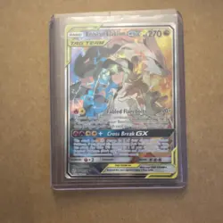 Pokemon Reshiram & Zekrom GX Full Art TAG TEAM Holo SM-Cosmic Eclipse 222/236 - Image 1