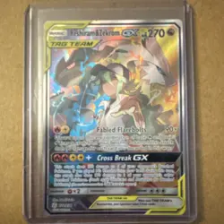 Pokemon Reshiram & Zekrom GX Full Art TAG TEAM Holo SM-Cosmic Eclipse 222/236 - Image 4