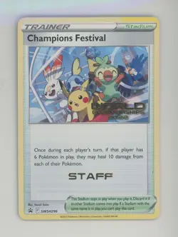 2022 Pokemon SWSH Promos World Championship STAFF #SWSH296 Champions Festival - Image 1
