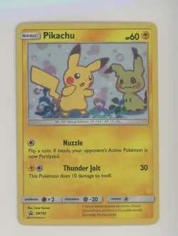 2019 Pokemon SM BSP Team Up Single Pack Blister #SM162 Pikachu Holo - Image 1