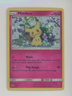 2019 Pokemon SM BSP Team Up Single Pack Blister #SM163 Mimikyu Holo - Image 1