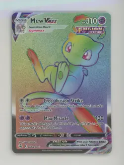 2021 Pokemon Fusion Strike Rainbow Secret Rare #268/264 Mew VMAX - Image 1
