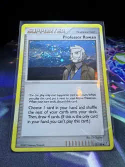 Professor Rowan 112/130 Holo Rare - Diamond & Pearl Set Foil Trainer w/ Swirl - Image 1