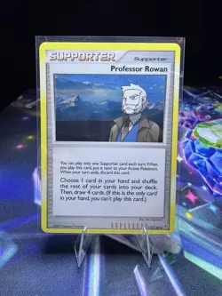 Professor Rowan 112/130 Holo Rare - Diamond & Pearl Set Foil Trainer w/ Swirl - Image 2
