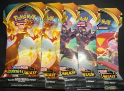 Darkness Ablaze 5x Sleeved Booster Pack Bundle-Sealed Random Art Pack Pokemon - Image 1