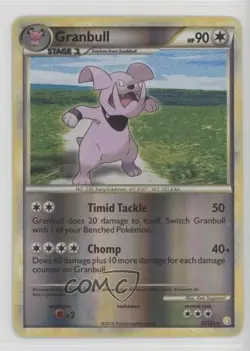 Granbull Reverse Foil Pokemon HeartGold & SoulSilver #22 2010 - Image 1