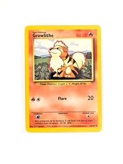 Growlithe 28/102 Uncommon Non-Holo Pokemon TCG WOTC Base Set Unlimited English - Image 1