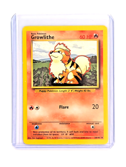Growlithe 28/102 Uncommon Non-Holo Pokemon TCG WOTC Base Set Unlimited English - Image 3