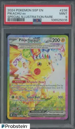 2024 Pokemon SSP EN Special Illustration Rare #238 Pikachu ex PSA 9 MINT - Image 1
