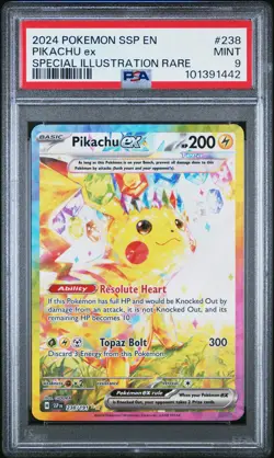 2024 Pokemon SSP EN #238 Pikachu ex Special Illustration Rare PSA 9 Mint!! - Image 1