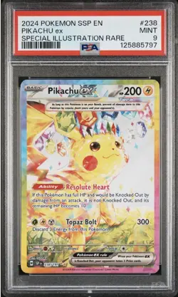 2024 Pokemon SSP en Pikachu EX Special Illustration Rare #238 PSA 9 Mint - Image 1