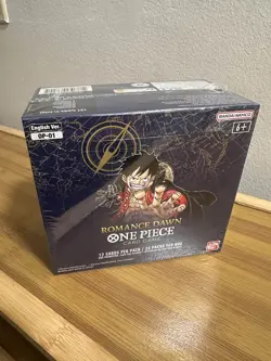 ONE PIECE TCG ROMANCE DAWN OP-01 FACTORY SEALED 24 PACK BOOSTER BOX, BLUE BOTTOM - Image 1