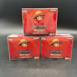 Lot (3) One Piece OP-13 Carrying On His Will Booster Box Sealed w/ Plastic Case - Image 1