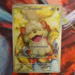 Pokemon Hisuian Growlithe Illustration Rare Holo Full Art 181/167 SV06 English - Image 1