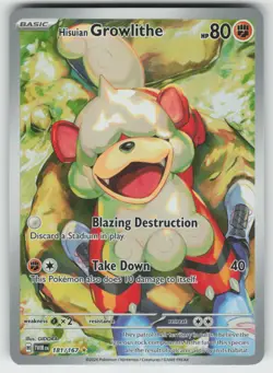Pokemon Hisuian Growlithe Illustration Rare SV06: Twilight Masquerade 181/167 N - Image 1